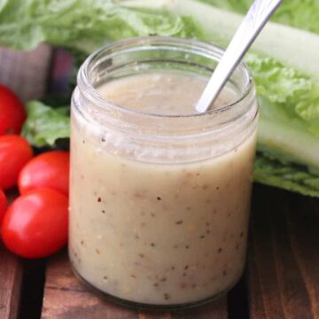 Mustard Vinaigrette in a glass