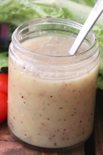 Mustard Vinaigrette in a glass