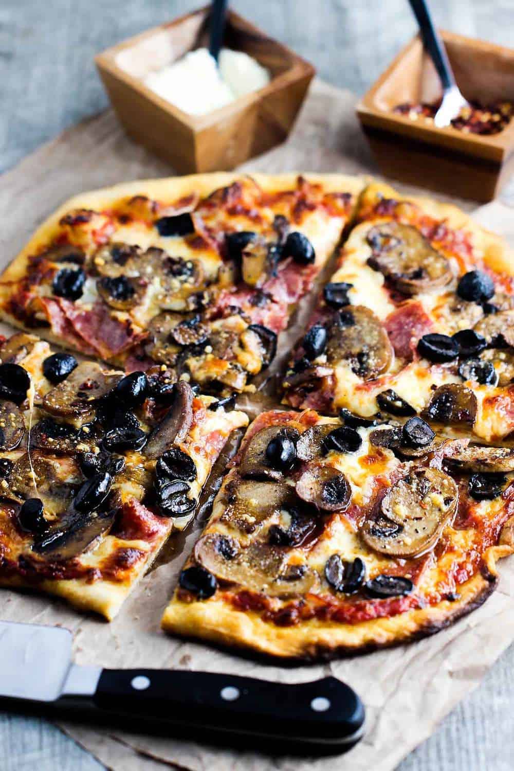 soppressata, mushroom and black olive recipe
