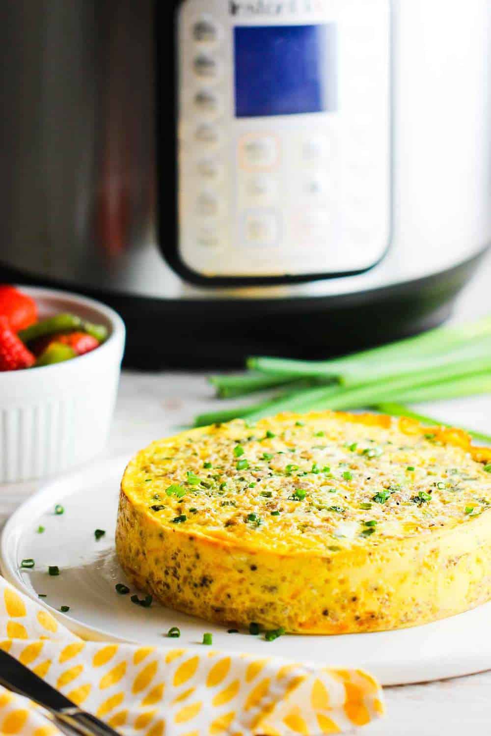 Instant Pot cheesy sausage and ham frittata recipe
