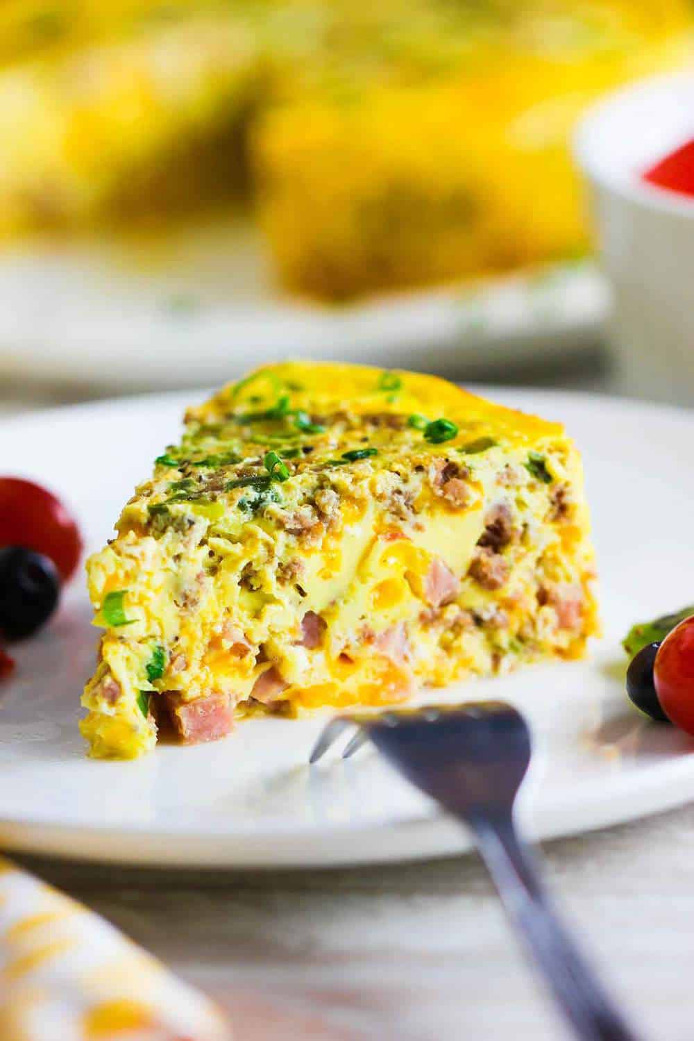 Instant Pot cheesy sausage and ham frittata recipe