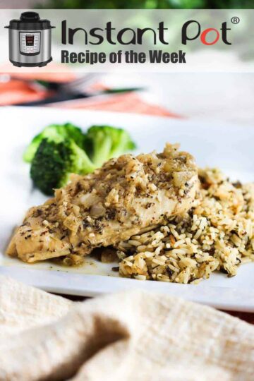 Instant Pot Dijon Chicken on a white platter