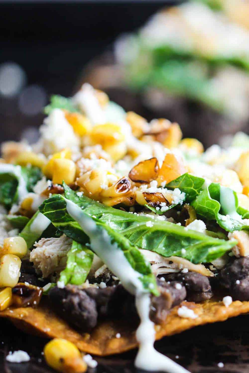 Black Bean and Roasted Chicken Tostada recipe