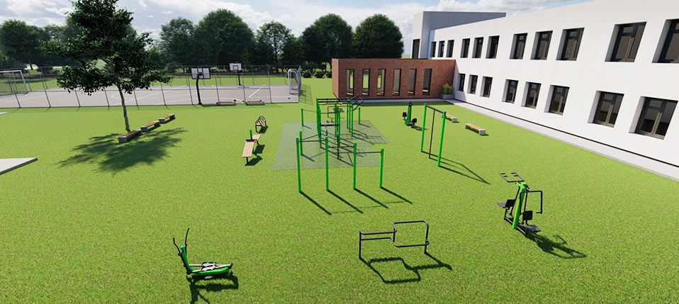 Vizualizace cvičiště - škola