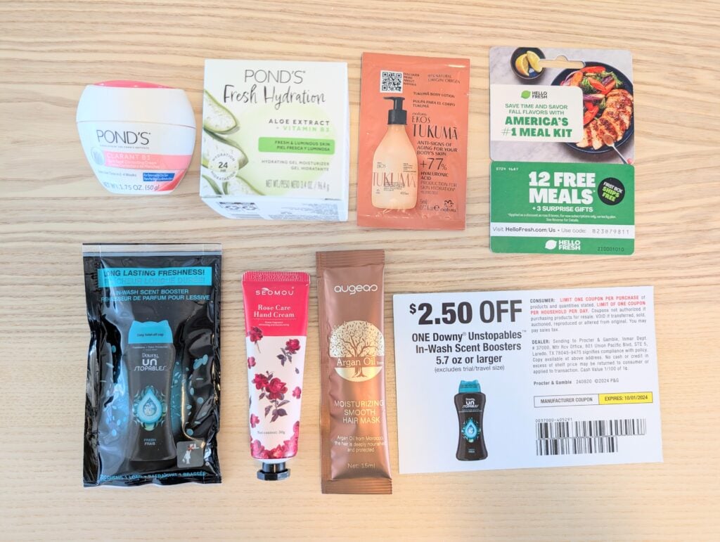 Here's what was inside my free PINCHme box full of free samples.