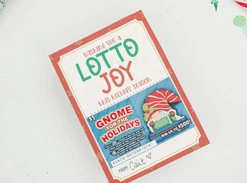Lotto ticket gift card holders